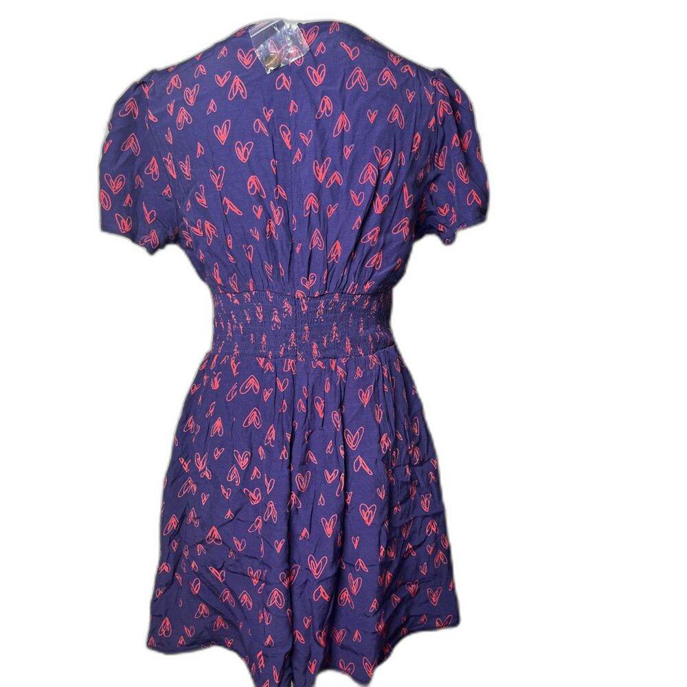 Urban Outfitters UO Juliette Heart Printed Short Sleeve Romper Size Large NWOT - Picture 6 of 8
